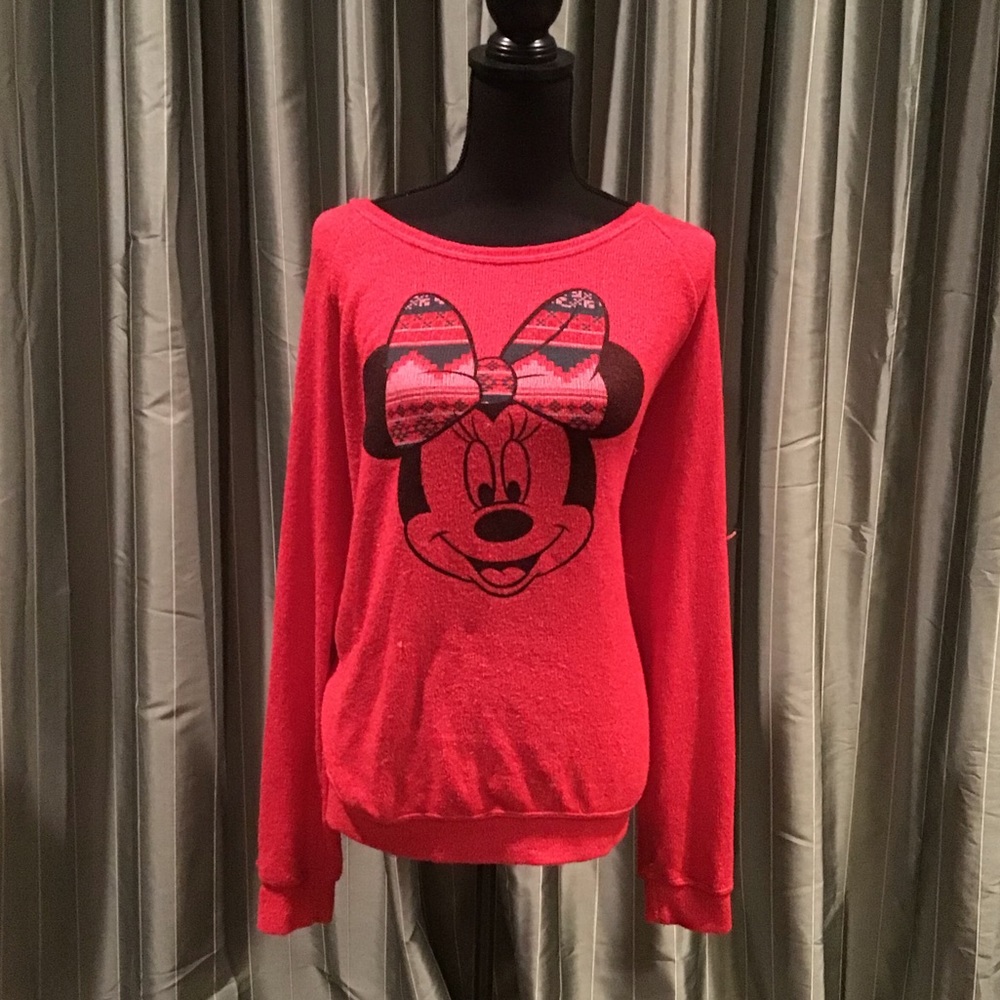 Authentic Disney Minnie Mouse Red Sleeve Sweater